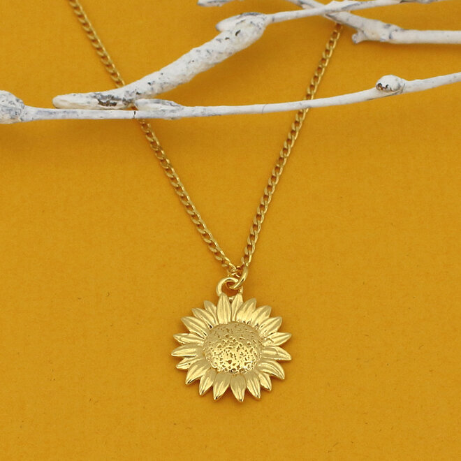 Halskette Sonnenblume Anhänger - Sterling Silber vergoldet - ARLIZI 2218 - Fleury