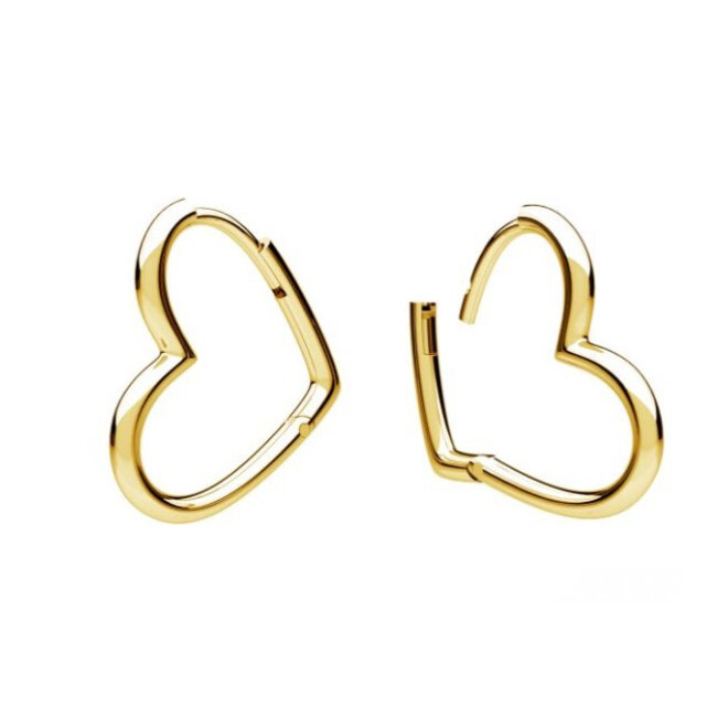 Earrings heart leverback gold plated - 2282