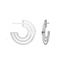 Earrings half circle ear studs - sterling silver - ARLIZI 2283 - Luna