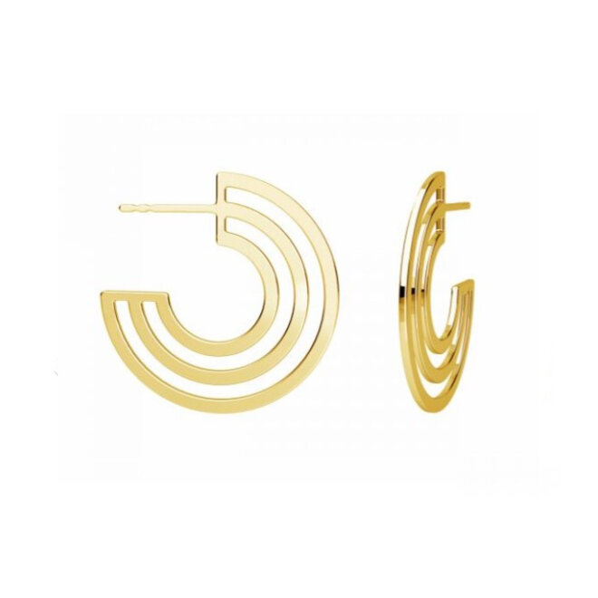 Earrings half circle gold plated - 2284