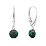 Oorbellen groen malachiet cabochon oorhangers - sterling zilver - ARLIZI 2179 - Verde