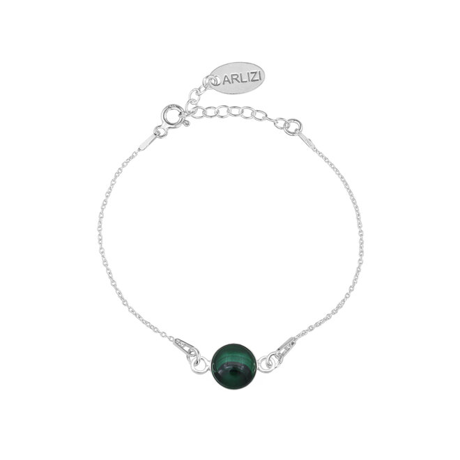 Armband groen malachiet 925 zilver - 2180