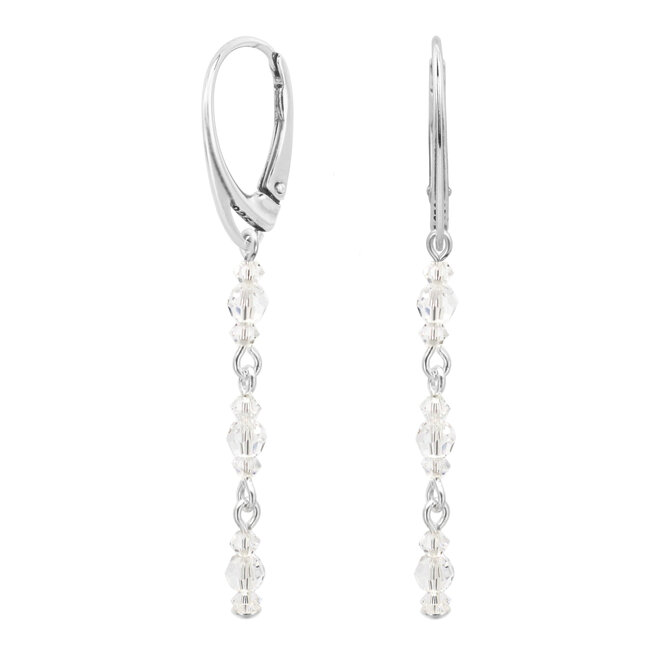 Earrings Swarovski crystal transparent - sterling silver - ARLIZI 2196 - Elegance