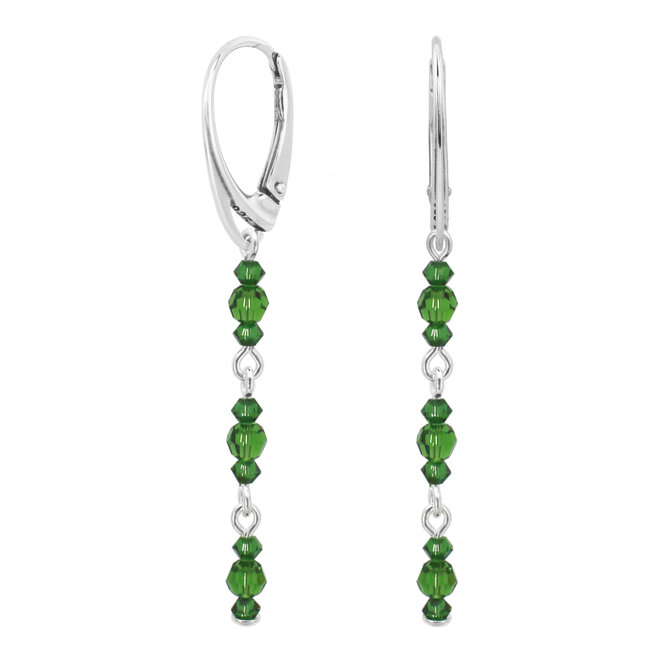 Oorbellen Swarovski kristal groen - sterling zilver - ARLIZI 2198 - Elegance