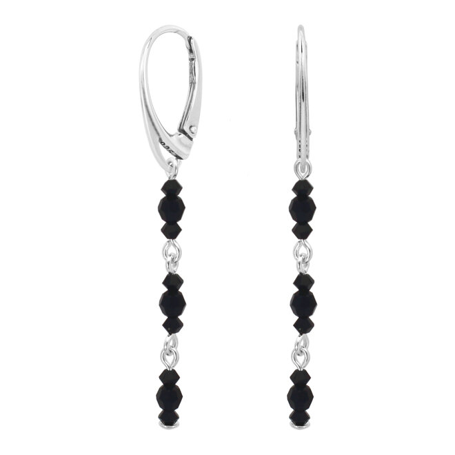 Ohrringe Swarovski Kristall Schwarz - Sterling Silber - ARLIZI 2199 - Elegance