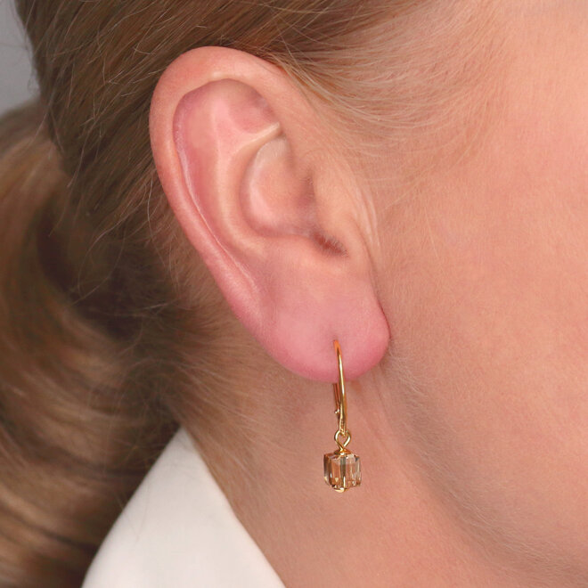 Ohrringe Swarovski Kristall Würfel - vergoldet - ARLIZI 1740 - Kyra
