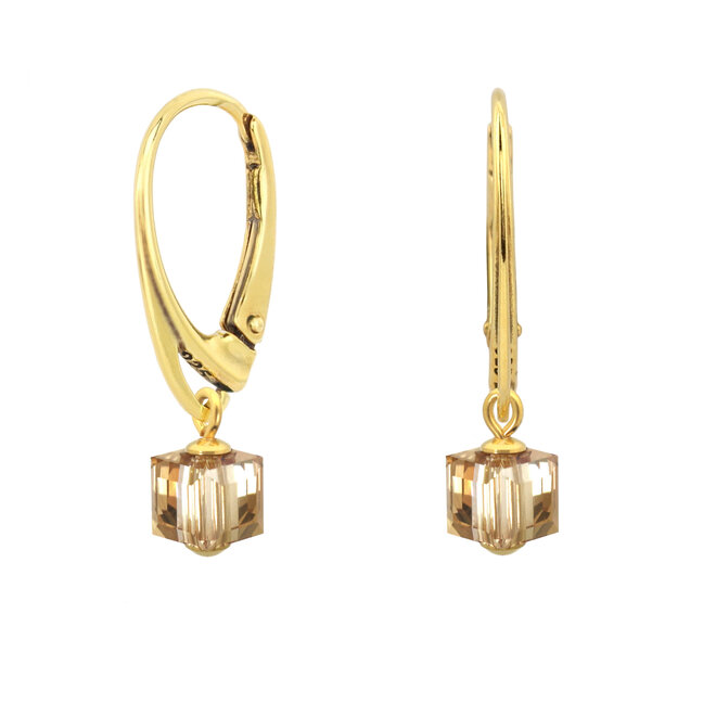Ohrringe Swarovski Kristall Würfel - vergoldet - ARLIZI 1740 - Kyra
