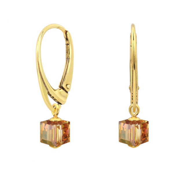 Earrings Swarovski crystal gold plated - 1742