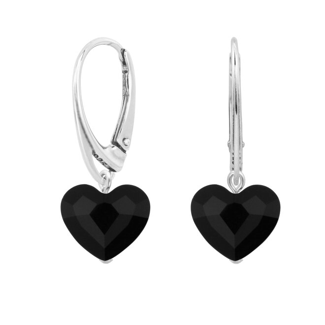 Earrings Swarovski crystal heart sterling silver - 1707