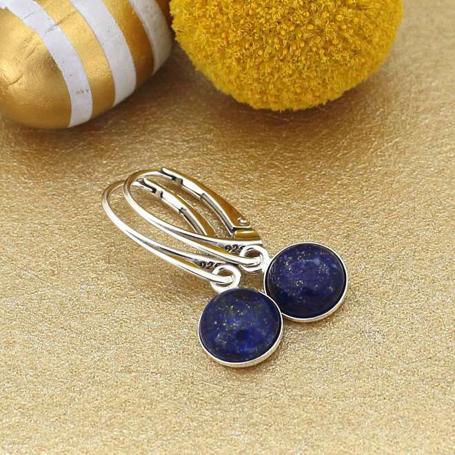 Ohrringe Blau Lapislazuli Cabochon - Sterling Silber - ARLIZI 2288 - Joy