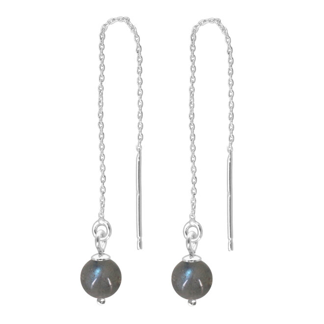 Durchzieher Ohrringe Labradorit Silber - 2277