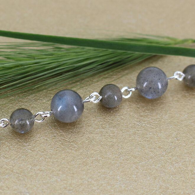 Bracelet labradorite beads - sterling silver - ARLIZI 2292 - Amelie