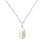 Necklace white ribbed fresh water pearl pendant - sterling silver - ARLIZI 2298 - Coraline