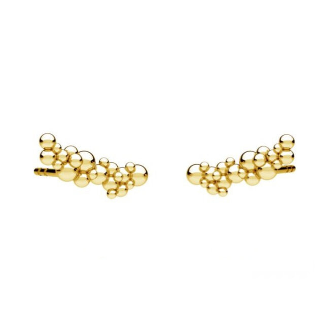 Oorbellen bubbels oorklimmer verguld - 2302