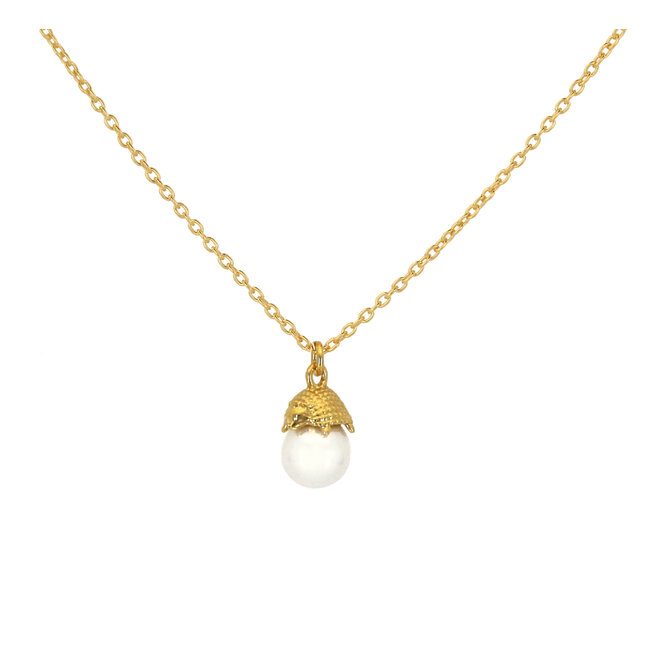 Necklace hedgehog and pearl pendant - gold plated - ARLIZI 2304 - Fleury