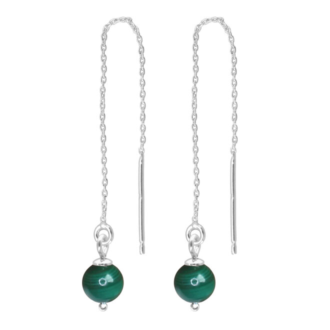 Durchzieher Ohrringe grün Malachit - Sterling Silber - ARLIZI 2317 - Verde