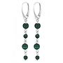 Oorbellen malachiet kralen oorhangers - sterling zilver - ARLIZI 2310 - Verde