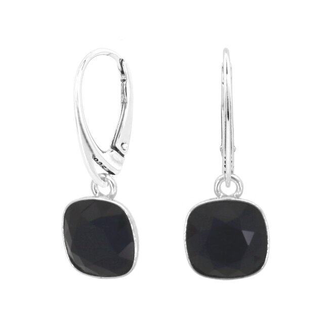Drop earrings black Swarovski crystal - sterling silver - ARLIZI 2322 - Isabel