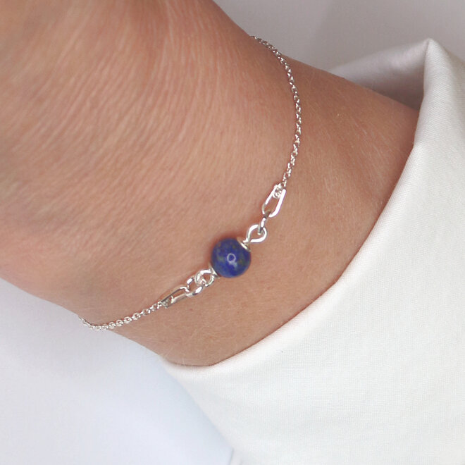 Armband Blau Lapislazuli Perle - Sterling Silber - ARLIZI 2329 - Allegra