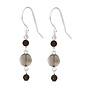 Earrings smoky quartz beads drop earrings - sterling silver - ARLIZI 2325 - Nikki
