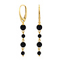 Earrings black onyx beads drop earrings - gold plated - ARLIZI 2331 - Noor