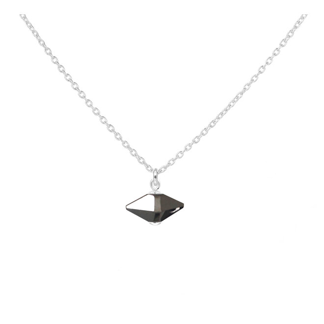 Halskette anthrazit Swarovski Kristall Spike Anhänger - Sterling Silber - ARLIZI 2354 - Loïs