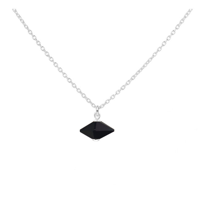 Halskette schwarz Swarovski Kristall Spike Anhänger - Sterling Silber - ARLIZI 2355 - Loïs