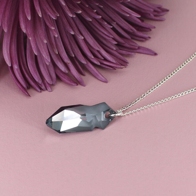 Halskette anthrazit JPG Swarovski Kristall Anhänger - Sterling Silber - ARLIZI 2327 - Loïs