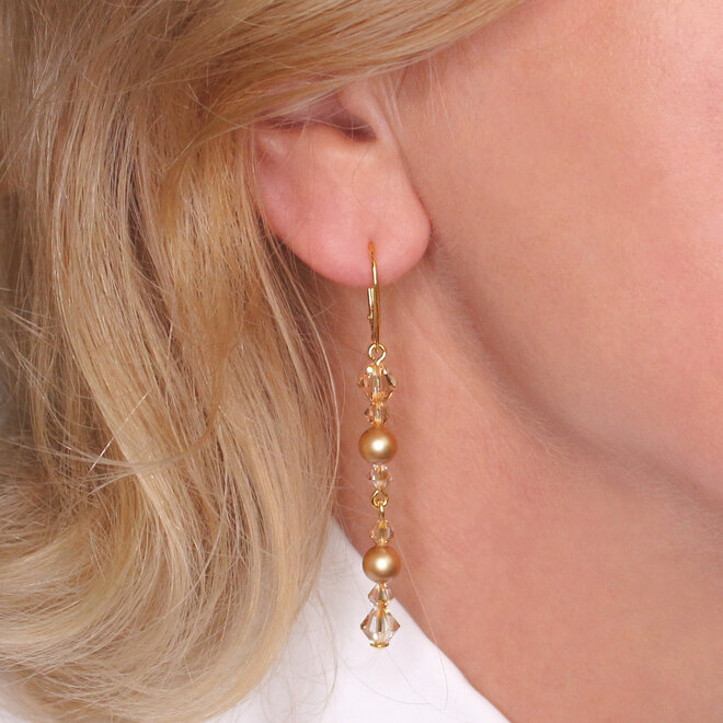 Ohrringe Perle Swarovski Kristall - vergoldet - ARLIZI 2361 - Grace