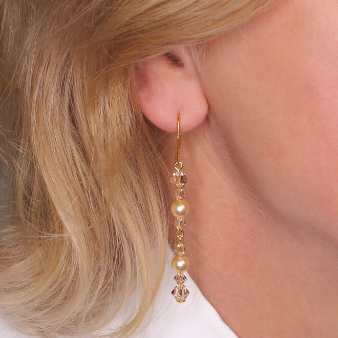 Ohrringe Perle Swarovski Kristall - vergoldet - ARLIZI 2362 - Grace