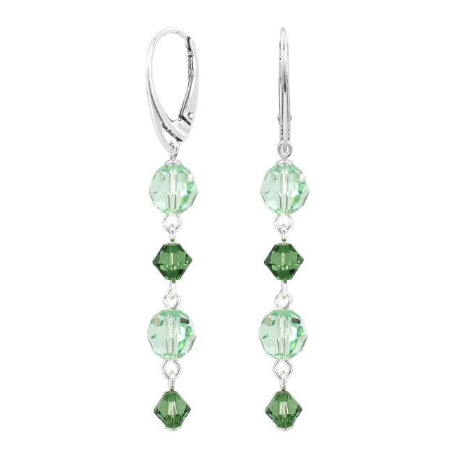 Ohrringe Kristall Grün Sterling Silber - 2367