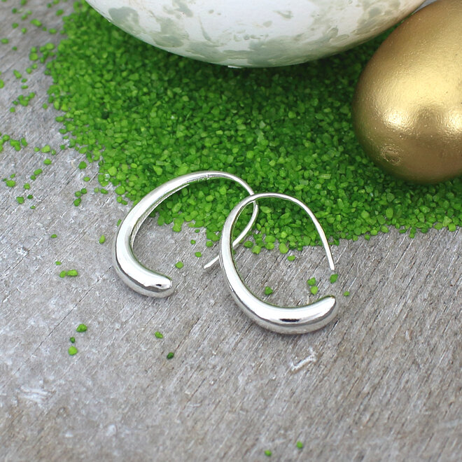Ohrringe Oval minimalistischer Ohrhänger - Sterling Silber - ARLIZI 2219 - Luna