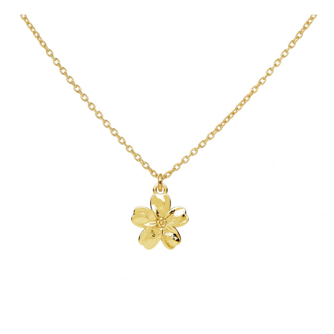 Necklace forget me not pendant gold plated - 2373