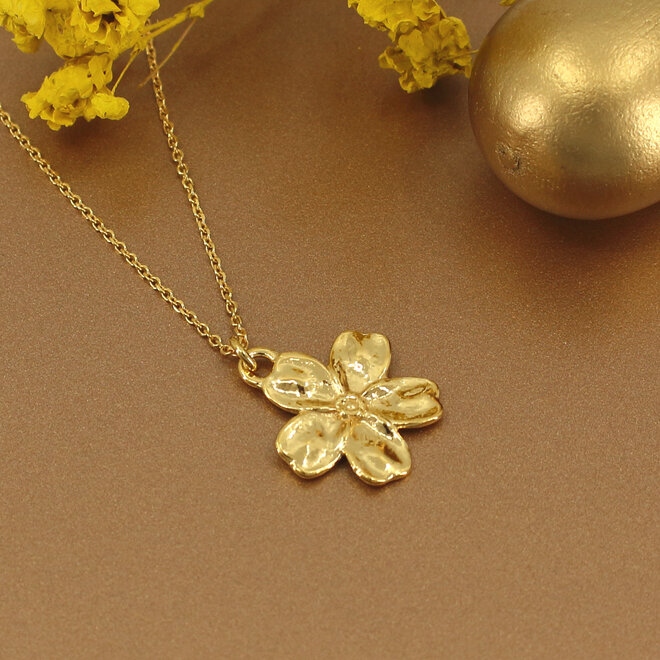 Jewellery set forget me not flower - gold plated - ARLIZI 2375 - Fleury