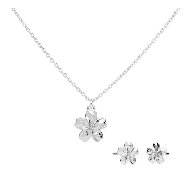 Sieradenset vergeet me niet bloem - sterling zilver - ARLIZI 2374 - Fleury