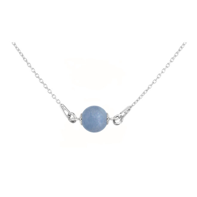 Necklace angelite bead pendant 925 silver - 2384