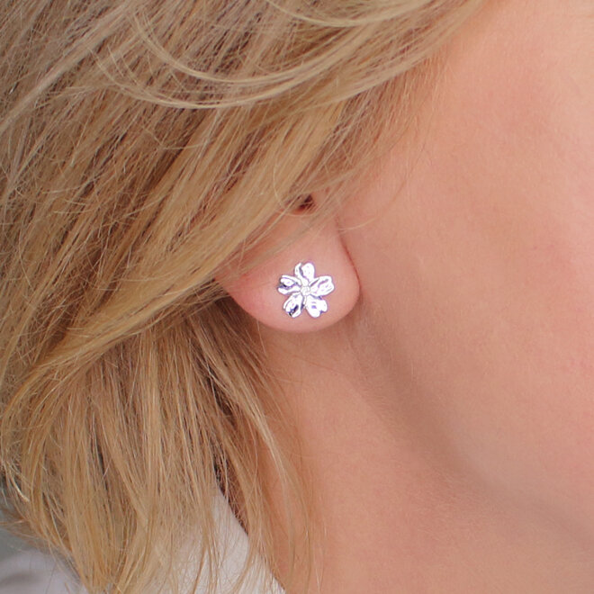 Earrings forget me not flower studs - sterling silver - ARLIZI 2368 - Fleury