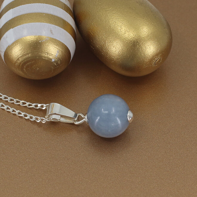 Ketting angeliet kraal hanger - sterling zilver - ARLIZI 2381 - Sky