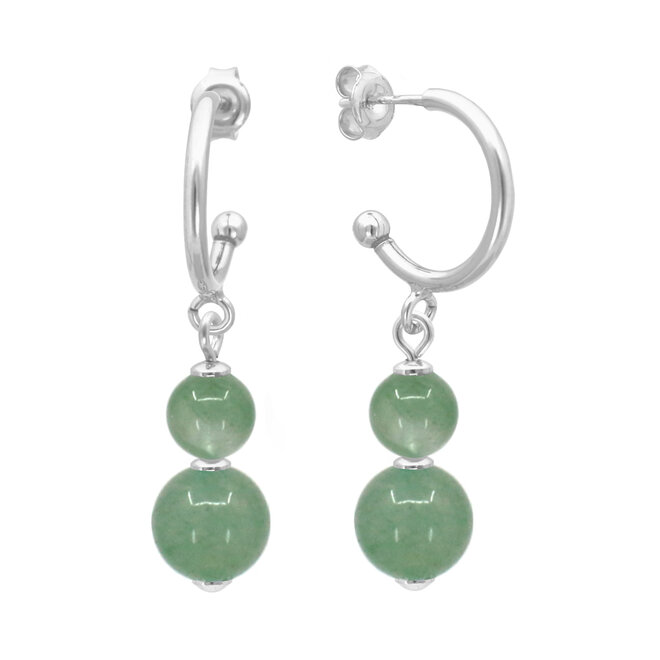 Ohrringe Grün Aventurin Sterling Silber - 2396