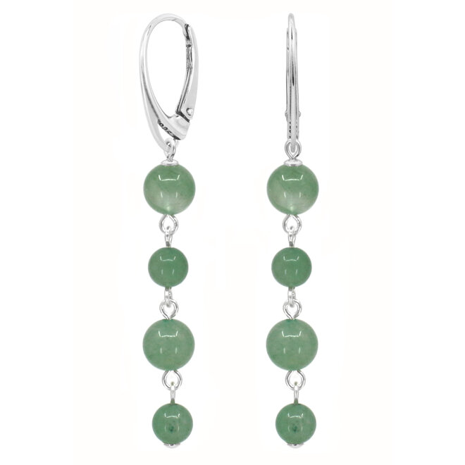 Ohrringe Grün Aventurin Sterling Silber - 2397