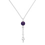 Ketting amethist kraal lavendel hanger - sterling zilver - ARLIZI 2403 - Viènn
