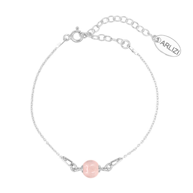 Armband rozenkwarts 925 zilver - 2042