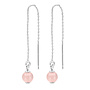 Earrings pull through rose quartz - sterling silver - ARLIZI 2040 - Skylar