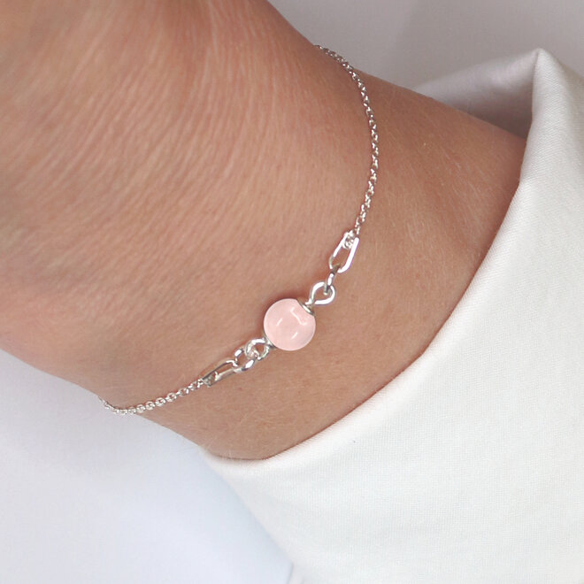 Armband Rosenquarz - Sterling Silber - ARLIZI 2042 - Skylar