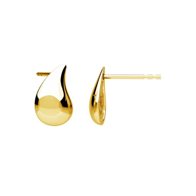 Earrings droplet studs - gold plated - ARLIZI 2407 - Luna