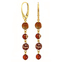 Ohrringe roter Achat Perlen Anhänger - vergoldet - ARLIZI 2413 - Novi