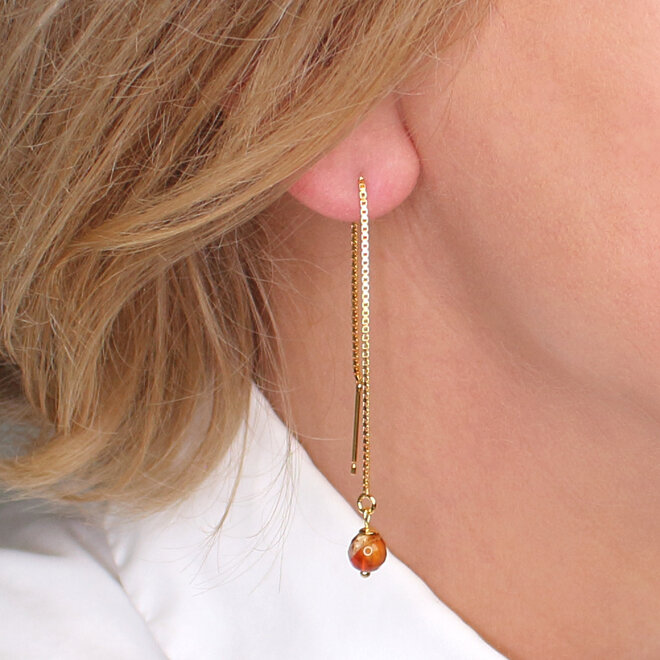 Doortrekoorbellen rood agaat - verguld - ARLIZI 2414 - Novi