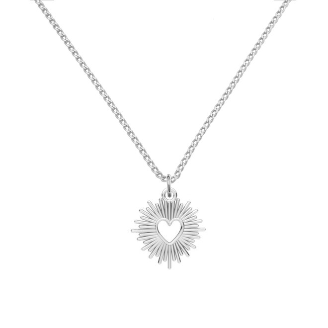 Necklace radiant heart pendant sterling silver - 2416