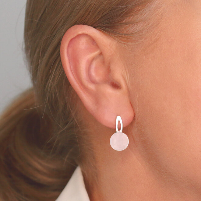 Ohrringe Rosenquarz Ohrstecker - Sterling Silber - ARLIZI 2419 - Margo