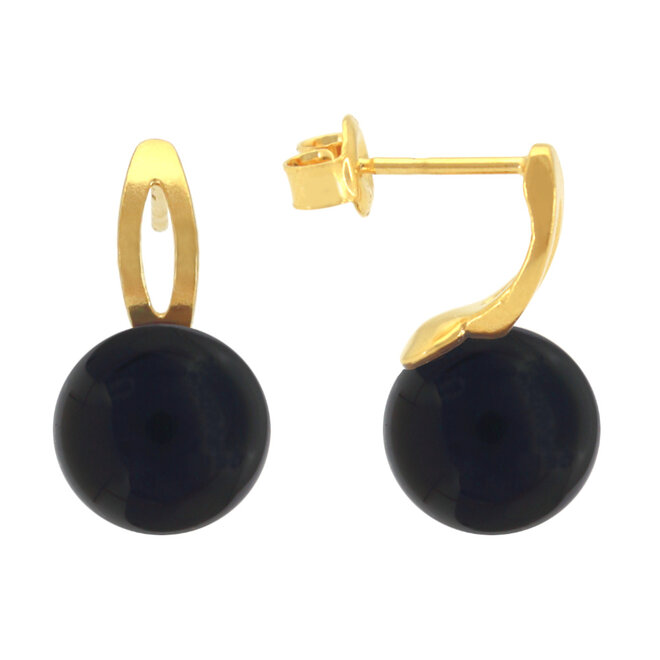 Ohrringe Onyx vergoldet - 2420